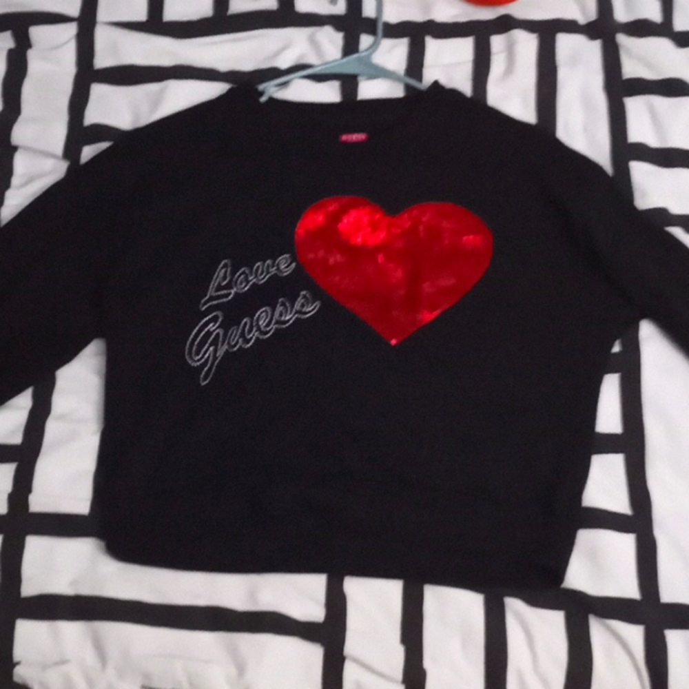 GUESS crew neck valentines day sweater